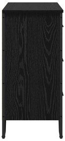 vidaXL Éjjeliszekrény Fekete Tölgy 91x35.5x74.5 cm Szerelt Fa