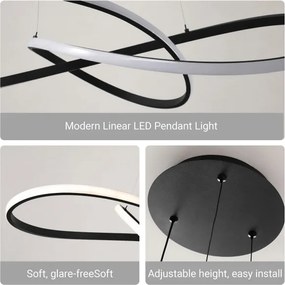 Brilagi - LED dimmelhető kábeles csillár INFINITY LED/80W/230V 80x80 cm fekete + távirányító