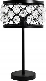 Éjjeli lámpa fekete, csillogó kristályokkal kerek 45 cm Polux