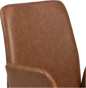 Konyakbarna kárpitozott karfás étkezőfotel Naya – Actona