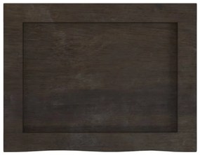 sötétbarna kezelt tömör tölgyfa fali polc 40x30x(2-6) cm