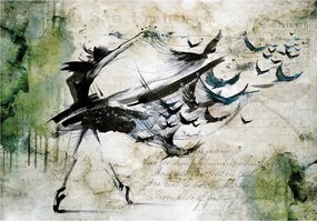 Fotótapéta Madártánc absztrakt álom a szabadságról vinyl 254x184 +ragasztó