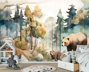 Fotótapéta tapéta Erdő állatok Fák 368 x 254