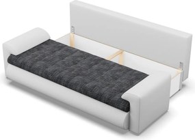 Tokio kanapéágy, fonott + műbőr, sötétszürke - fehér