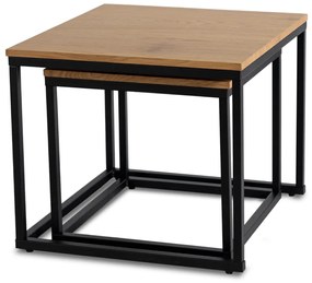 Dohányzóasztal Szett CARMI Aranytölgy/Fekete