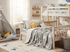 Sötétben világító karácsonyi mikroplüss pléd SNOW BUDDY, szürke Méret: 150 x 200 cm