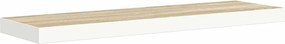 vidaXL fehér-tölgyszínű MDF lebegő fali polc 90 x 23,5 x 3,8 cm