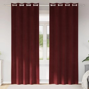 Függönyök függönyökkel 2 pcs bordó 140 x 225 cm Bársony