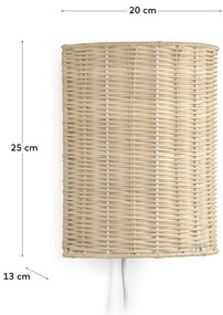 Natúr színű rattan fali lámpa Kimjit – Kave Home