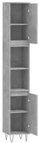 betonszürke szerelt fa fürdőszobaszekrény 30 x 30 x 190 cm