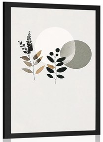 Plakát minimalista levelek boho háttérrel