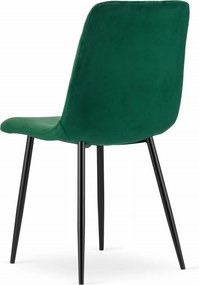 Étkező garnitúra 1 + 4, fekete asztal RAMOD 100x60 cm márvány dekor + zöld TURIN szék fekete lábakkal