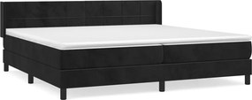 vidaXL fekete bársony rugós ágy matraccal 200x200 cm