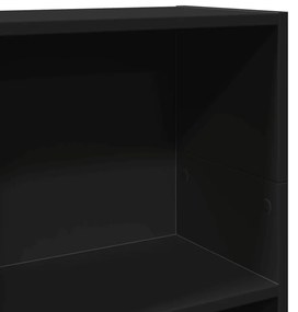 fekete szerelt fa könyvszekrény 40 x 24 x 109 cm
