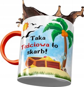 Narancssárga bögre anyósnak Anyósnak Ajándék Nyomtatott fényképpel