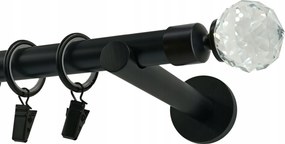 Függönykarnis Szimpla Fém 19 mm MIX Végválaszték Fekete Matt 300cm