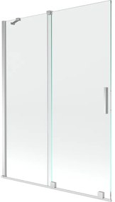 Mexen Velar, 2 szárnyas eltolható kádparaván 130 x 150 cm, 8mm átlátszó üveg, króm profil, 896-130-000-01-01