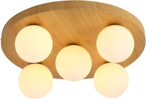Brilagi - Mennyezeti lámpa LUND WOOD 5xG9/9W/230V átm. 40 cm kaucsukfa