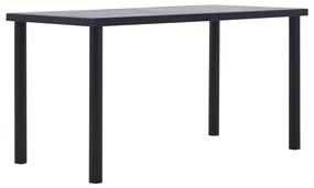 Fekete és betonszürke MDF étkezőasztal 140 x 70 x 75 cm