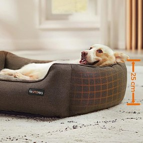 Kutyaágy, kivehető huzattal, L-es méret, barna | FEANDREA