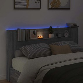 Fejtámla polcokkal Szürke Sonoma 180 x 16,5 x 103,5 cm Faanyag