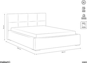 Sötétzöld bársony kárpitozott ágyneműtartós franciaágy ágyráccsal 140x200 cm Hiko – Makamii