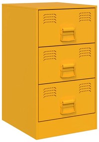 2 db mustársárga acél éjjeliszekrény 34,5 x 39 x 62 cm