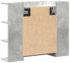 betonszürke forgácslap fürdőszobai tükör 80 x 20,5 x 64 cm