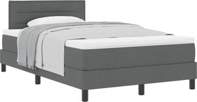 vidaXL Boxrugós ágy matracmal Sötétszürke 120 x 190 cm szövet
