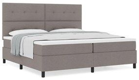 Box Spring Ágy Mattal Taupe 200x200 cm Szövet