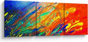 Kép - Színes absztrakció (órával) (90x30 cm)