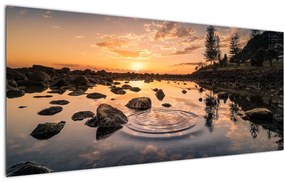 A vízfelület képe naplementekor (120x50 cm)