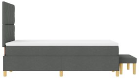 Box Spring Ágy Matraccal és Pad Sötétszürke 120x190 cm Textil