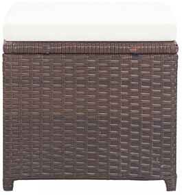4 db barna polyrattan kerti ülőke párnával