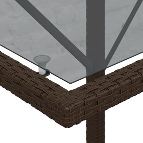 vidaXL 3 részes barna polyrattan bisztrógarnitúra párnákkal