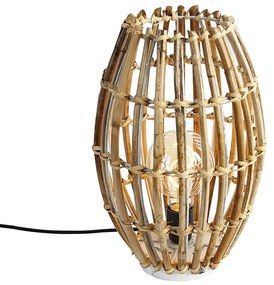 Vidéki asztali lámpa bambusz fehér - Canna Capsule