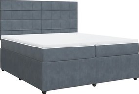 vidaXL sötétszürke bársony rugós ágy matraccal 200x200 cm
