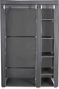 Szövet ruhatároló szekrény hordozható gardrób, szürke 110x45x175cm