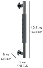 WENKO 23284100-SECURA kapaszkodó 40,5x9 cm rozsdamentes acél/antracit/fényes króm