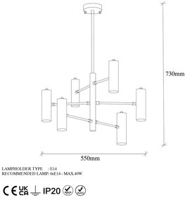 Aranyszínű függőlámpa fém búrával Gharib – Opviq lights