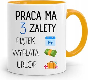 Bögre Sárga Vicces Munka 3 Előnye Van a fényképes nyomtatással