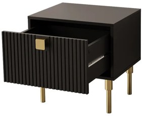 Éjjeliszekrény DORSET 50x50 cm fekete/arany