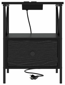 Éjjeliszekrény 2 pcs Musta tammi 41.5 x 40.5 x 55 cm Faanyag