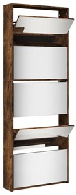 füstös tölgy 5 szintes cipőszekrény tükörrel 63 x 17 x 169,5 cm