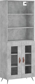vidaXL betonszürke szerelt fa magasszekrény 69,5 x 34 x 180 cm