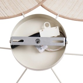 Japandi mennyezeti lámpa krém színű, vászon ernyővel - Aisha