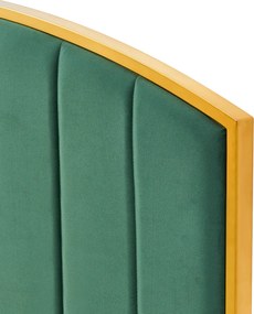 Ágy ráccsal, 180x200, zöld Velvet szövet/gold arany króm, GEORGIA