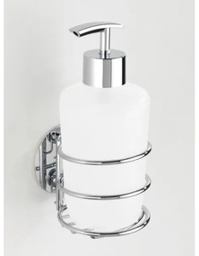 WENKO 18777100-Szappanadagoló TURBO-LOC KEREK ACÉL 7,5x16,5 cm fényes króm/fehér