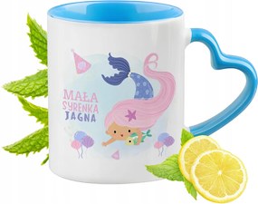 Kék bögre szív alakú füllel Báránynak Ideális Ajándék