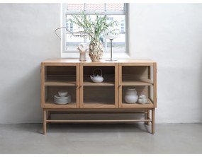 Natúr színű tölgyfa tálalószekrény 88x140 cm Elba – Unique Furniture
